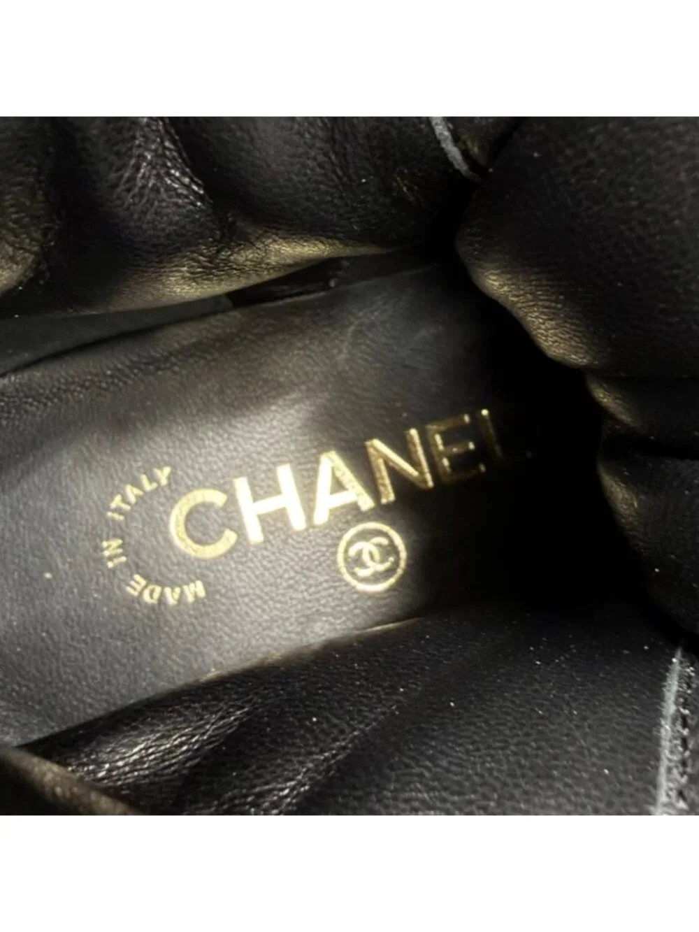 Chanel Quilted Chain CC Logo Turnlock Leather Short Boots Black 34 with